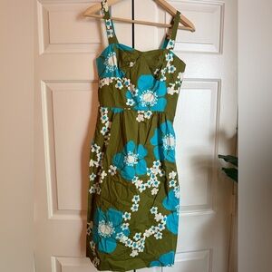 Nougat London | Dresses | Nougat Of London Silk Navy And Ivory Floral Dress  With Silk Belt | Poshmark